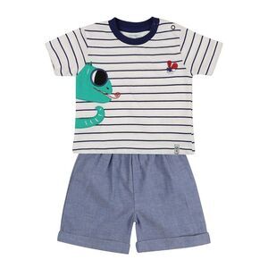 Lilly And Sid Girls 2Pc Lizard Applique T-Shirt & Chambray Short Set
